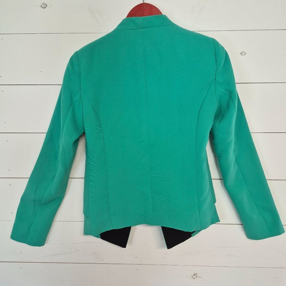 Kenneth Cole Womens XS Green Open Front Blazer With Asymmetric Hem - Picture 6 of 7
